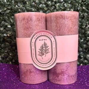 White Cedar Scented Pillar Candles
